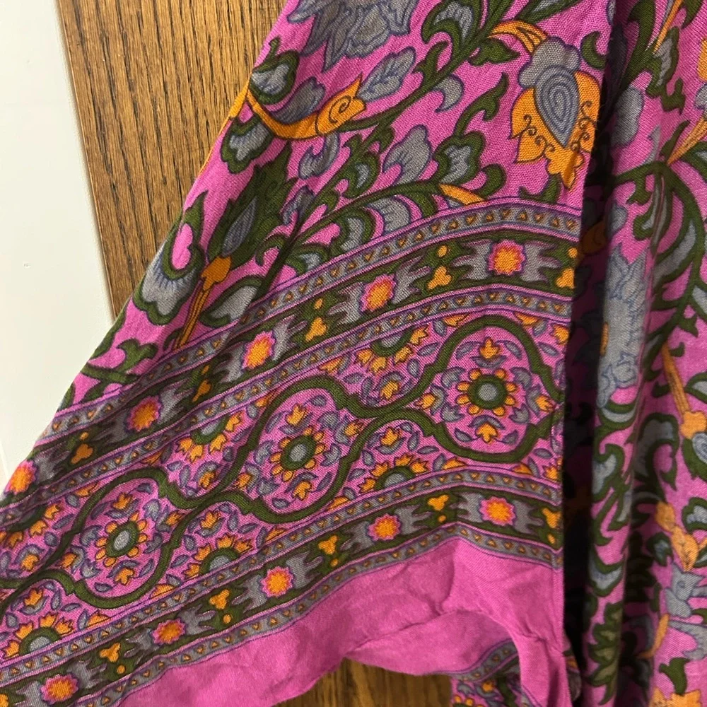 Free People Magic Dance Duster Kimono Vibrant Pink Magenta Patterned One Size - Picture 6 of 9